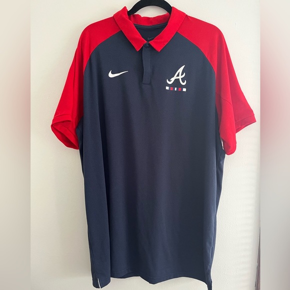 Nike Atlanta Braves Dri Fit XL Mens Polo  Shirt Baseball
Blue Red - Picture 1 of 6